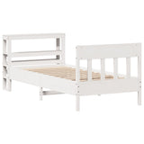 Bed Frame without Mattress White 90x200 cm Solid Wood Pine 3306274