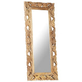 321640 Hand Carved Mirror Brown 110x50 cm Solid Mango Wood
