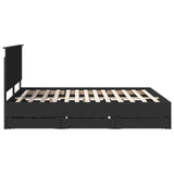 Bed Frame with Drawer Black 160 x 200 cm Engineer Wood 3411097
