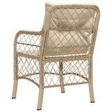 Garden Chairs with Cushions 2 pcs Beige Poly Rattan 365156