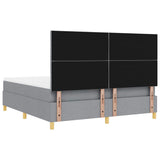 Box Spring Bed with Headboard Light grey 180 x 200 cm Fabric 3339714