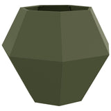 Planter 2 pcs Olive Green 100 x 100 x 80 cm Steel 884031