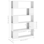 Book Cabinet Room Divider High Gloss White Engineered Wood 809203