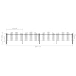 ZNTS Garden Fence with Spear Top Steel x6.8 m Black 277706