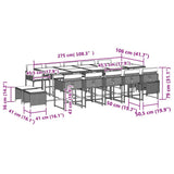15 Piece Garden Dining Set with Cushions Grey Poly Rattan 3211352