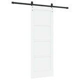 Sliding Door 73.5 x 198.5 cm Engineered Wood White and Black 3449880