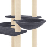 Cat Tree with Sisal Scratching Posts Dark Grey 133 cm 171758
