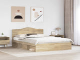 Bed Frame with Headboard Sonoma 140 x 200 cm Solid Pine Wood 3413301