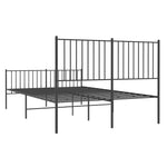 Metal Bed Frame without Mattress with Footboard Black 140x200cm 350883