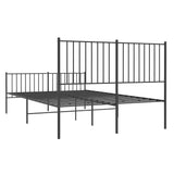 Metal Bed Frame without Mattress with Footboard Black 140x200cm 350883