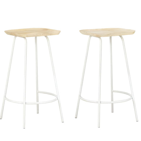 ZNTS Bar Stools 2 pcs Solid Mango Wood 320649