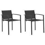 Garden Chairs 2 pcs Black and Anthracite 53.5 x 59 x 77 cm 42025098
