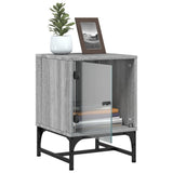 Bedside Cabinets with Glass Doors 2 pcs Grey Sonoma 35x37x50 cm 836529
