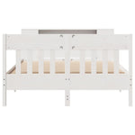 ZNTS Bookcase Bed without Mattress White 120x200cm Solid Wood Pine 3323186
