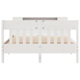 ZNTS Bookcase Bed without Mattress White 120x200cm Solid Wood Pine 3323186