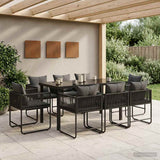 Garden Dining Set 9 pcs Black and Anthracite 160 x 80 x 73 cm 3448909