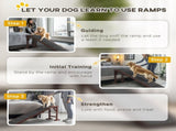 Pet Ramp for Dogs Cats Non-Slip Carpet Top Platform - Brown & Grey T3398P376468