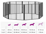 Dog Gate 8 pcs Black 80 x 100 cm Galvanised Steel 892004