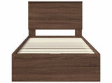 Bed Frame with Drawer Brown Oak 75 x 190 cm Engineer Wood 3411172