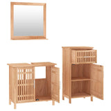 3 Piece Bathroom Furniture Set Solid Wood Walnut 3185784