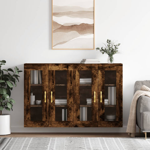 Wall Mounted Cabinets 2 pcs Smoked Oak Engineered Wood 3197926