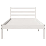 Bed Frame White 225.5 x 95.5 x 69.5 cm Solid Pine Wood 869777