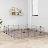 20-Panel Pet Cage with Door Black 35x35 cm Steel 3114019