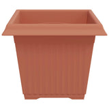 Square Flower Pot 24 pcs Brick Red 28.5 x 28.5 x 22 cm Plastic 42020344