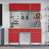 Work Cabinet Set with Drawer with Storage Manual 8 pcs Red 3321457