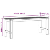 Bench Brown Solid Teak Wood 114 cm Strong Bench Rectangular 316626