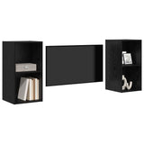 TV Cabinet Set 2 pcs Black Oak 37 x 37 x 72 cm Engineered Wood 3393556