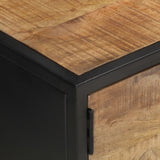 TV Cabinet with Carved Door 130x30x40 cm Rough Mango Wood 320943