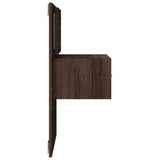 ZNTS Wall-mounted Bedside Cabinets with LED Lights 2 pcs Brown Oak 848170