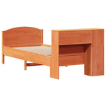 ZNTS Bookcase Bed without Mattress Wax Brown 90x190cm Single Solid Wood Pine 3323088