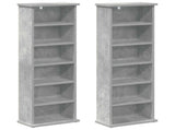 CD Cabinet 2 pcs Concrete Grey 32 x 17 x 92 cm Engineered Wood 8012753