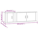 2 Piece TV Cabinet Set White Engineered Wood 3188422