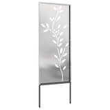 Garden Privacy Screen Floral Silver 50 x 140 cm Stainless steel 876326