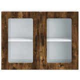 Kitchen Wall Cabinet with Glass Door Porto Smoked Oak 854092