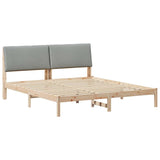 Bed frame Brown and light grey 180 x 200 cm Solid pine wood 3394363