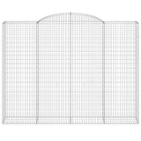 Arched Gabion Baskets 4 pcs 300x50x220/240 cm Galvanised Iron 3146811