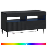 LED TV Cabinet Black Engineered Wood 896996