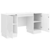 Desk High Gloss White 142.5 x 50 x 75 cm Engineered Wood 3414625