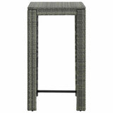 5 Piece Outdoor Bar Set with Armrest Poly Rattan Grey 3064809