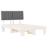 Bed Frame with Upholstered Headboard Light Grey 120 x 190 cm 877508