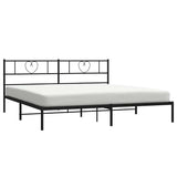 Metal Bed Frame without Mattress with Headboard Black 183x213cm 355468