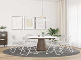 Folding Chair 8 pcs White 48 x 43.5 x 81 cm Faux Leather 42029051