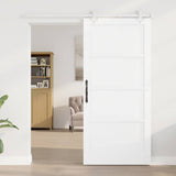 Sliding Door White 93 x 202 cm Solid Pine Wood 3333571