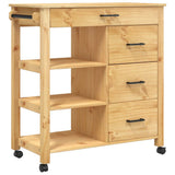 Kitchen Trolley MONZA 84x40x88.5 cm Solid Wood Pine 376112