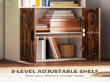 5-Tier Bookcase with Adjustable Shelf - Rustic Brown T3398P423535