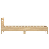Bed Frame without Mattress with Headboard Sonoma Oak 75x190 cm Small Single 838570